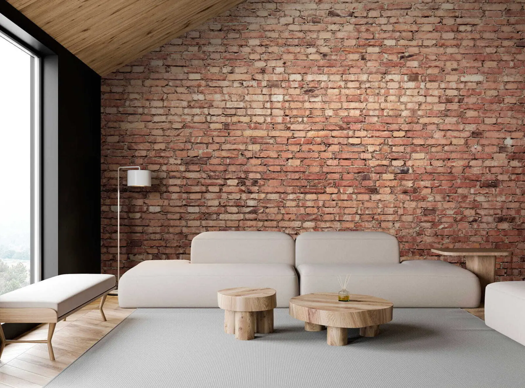 carta da parati Carta da parati in mattoni marroni nr. u53032