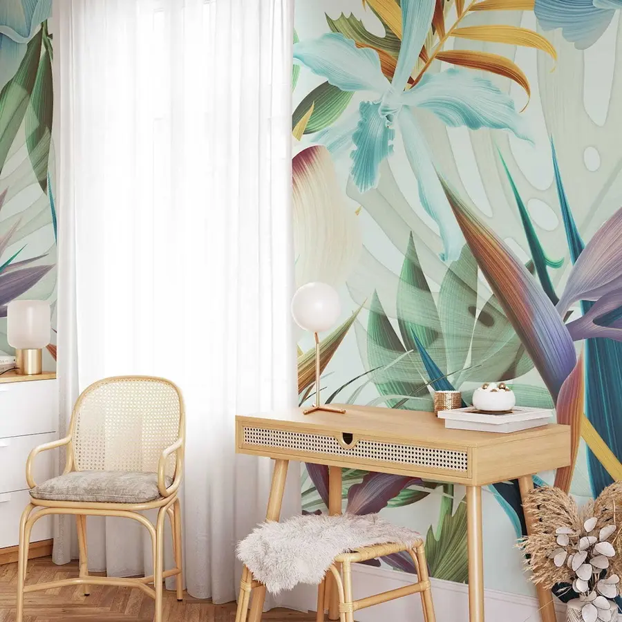 Carta da parati Tropici della Foresta Guazzo a fogliame tropicale n. u79677