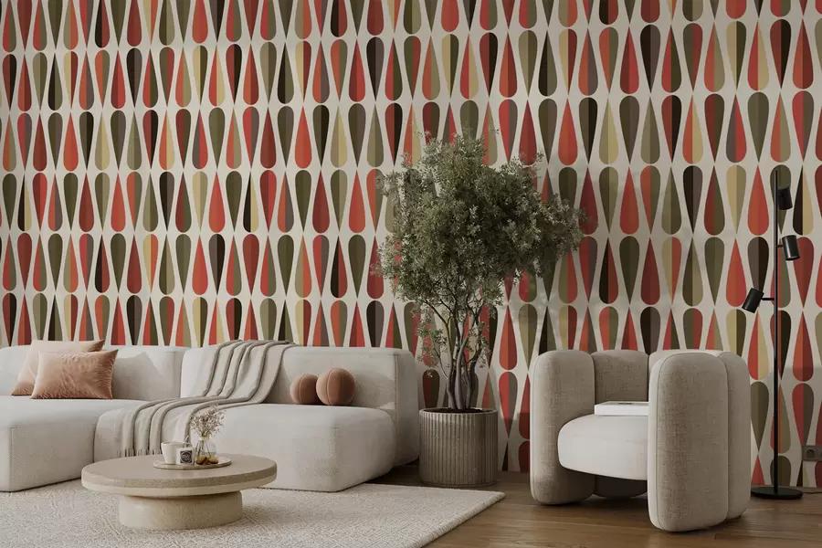 carta da parati Gocce retrò anni '70 nr. u51626