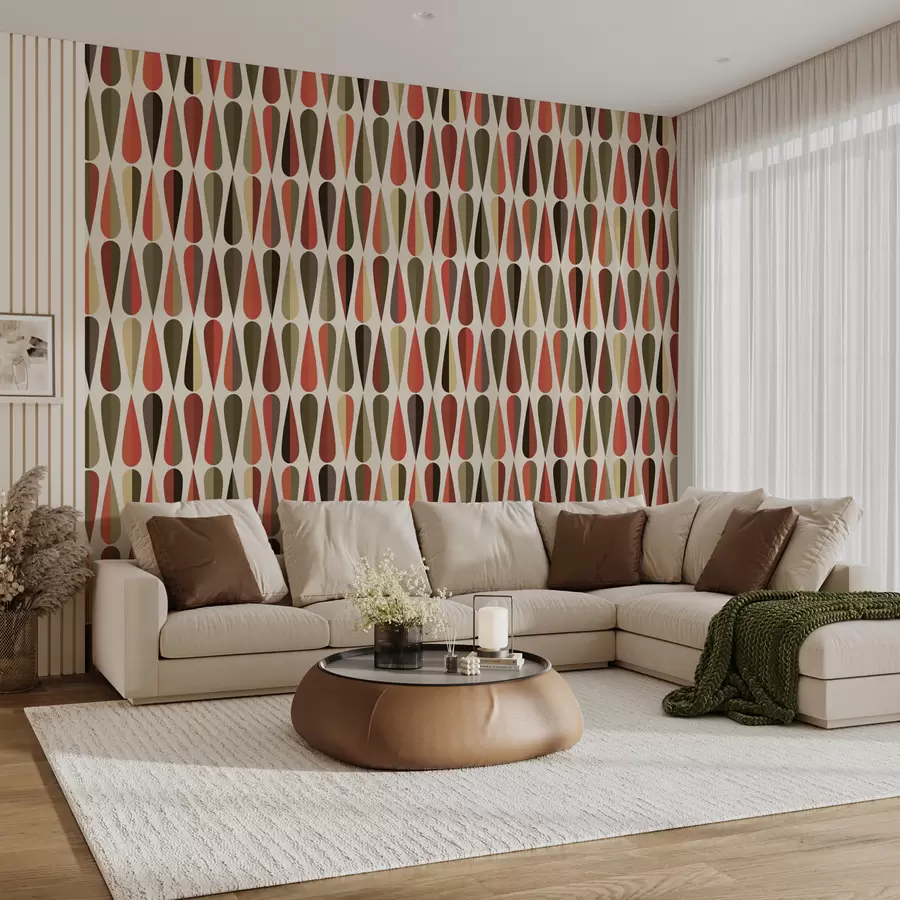 carta da parati Gocce retrò anni '70 nr. u51626