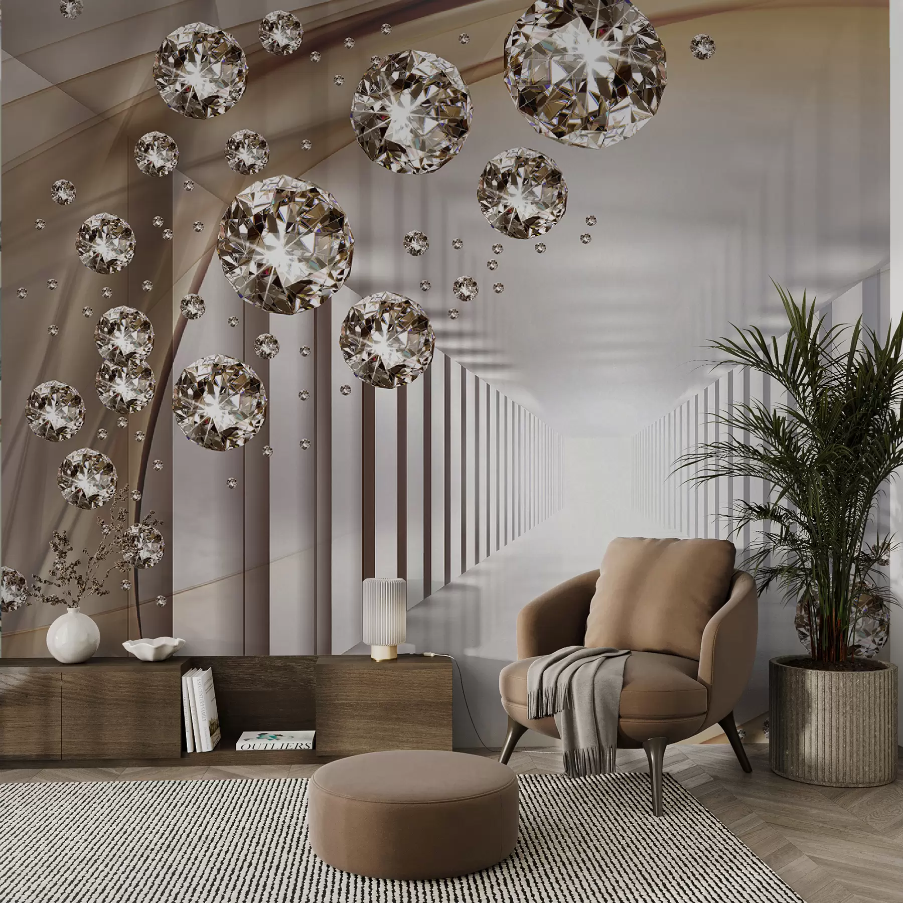 Carta da parati 3D Tunnel Luce, design e decorazione d'interni n. u79958