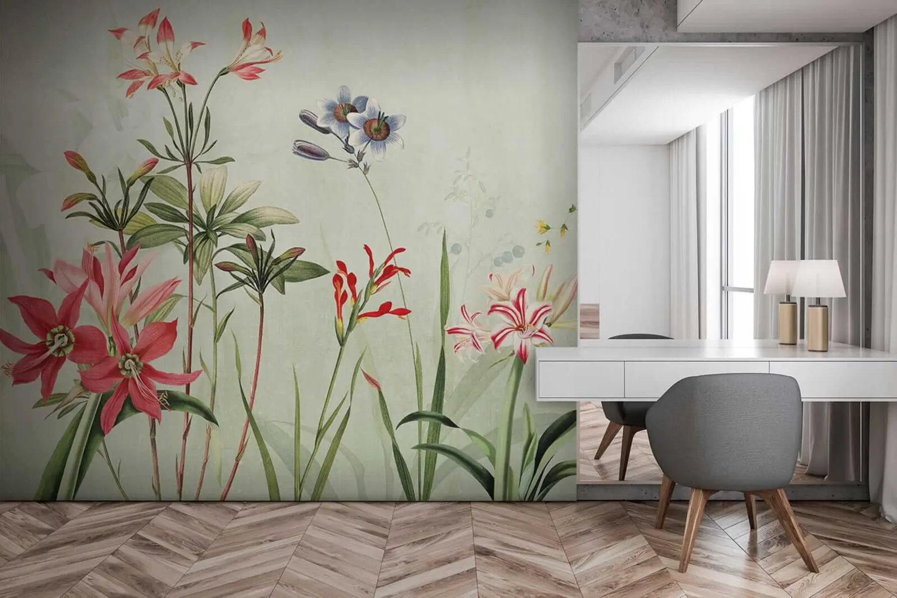 Carta da parati nature Fiori selvatici 