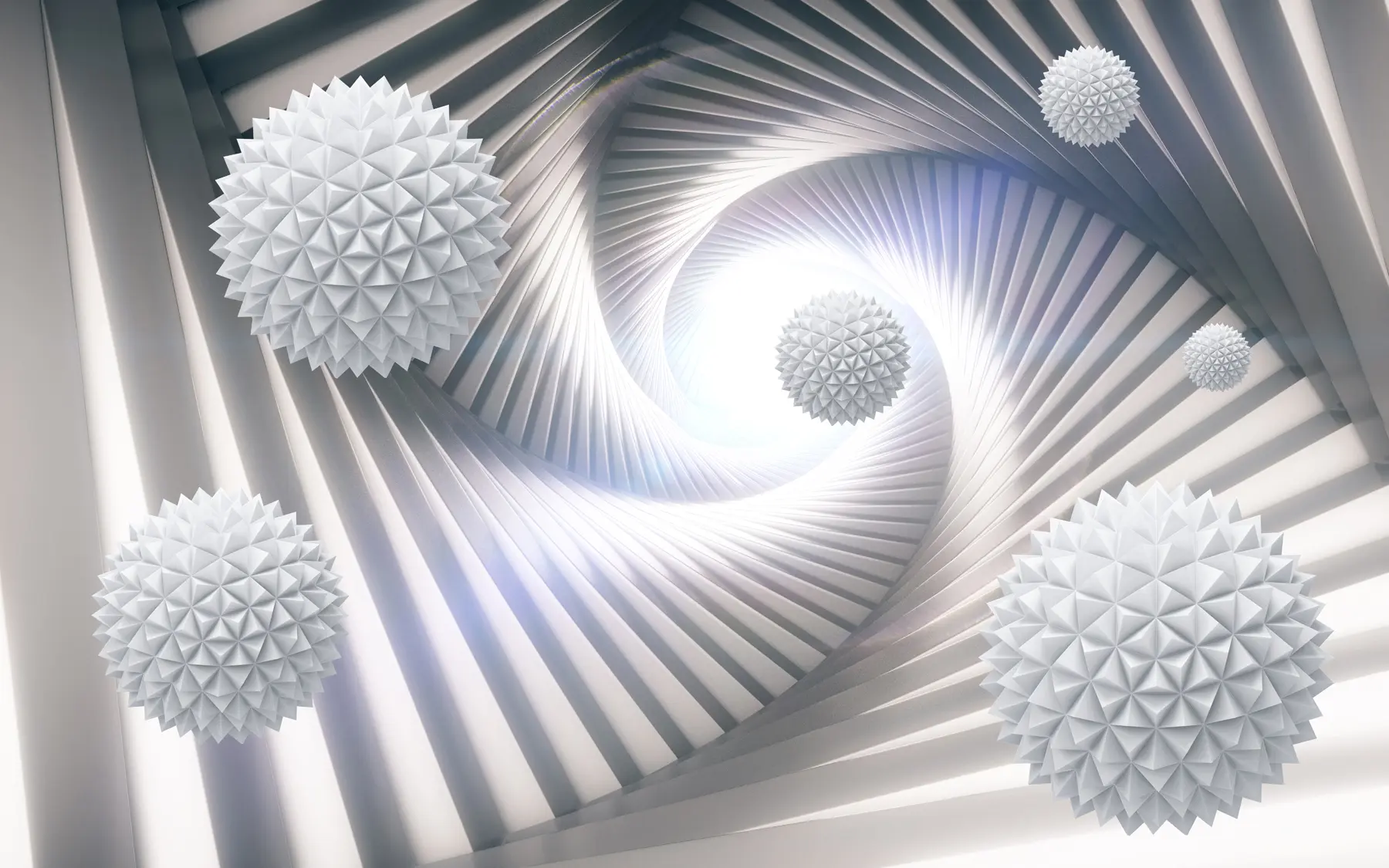 Carta da parati 3D Tunnel 3D e sfere 