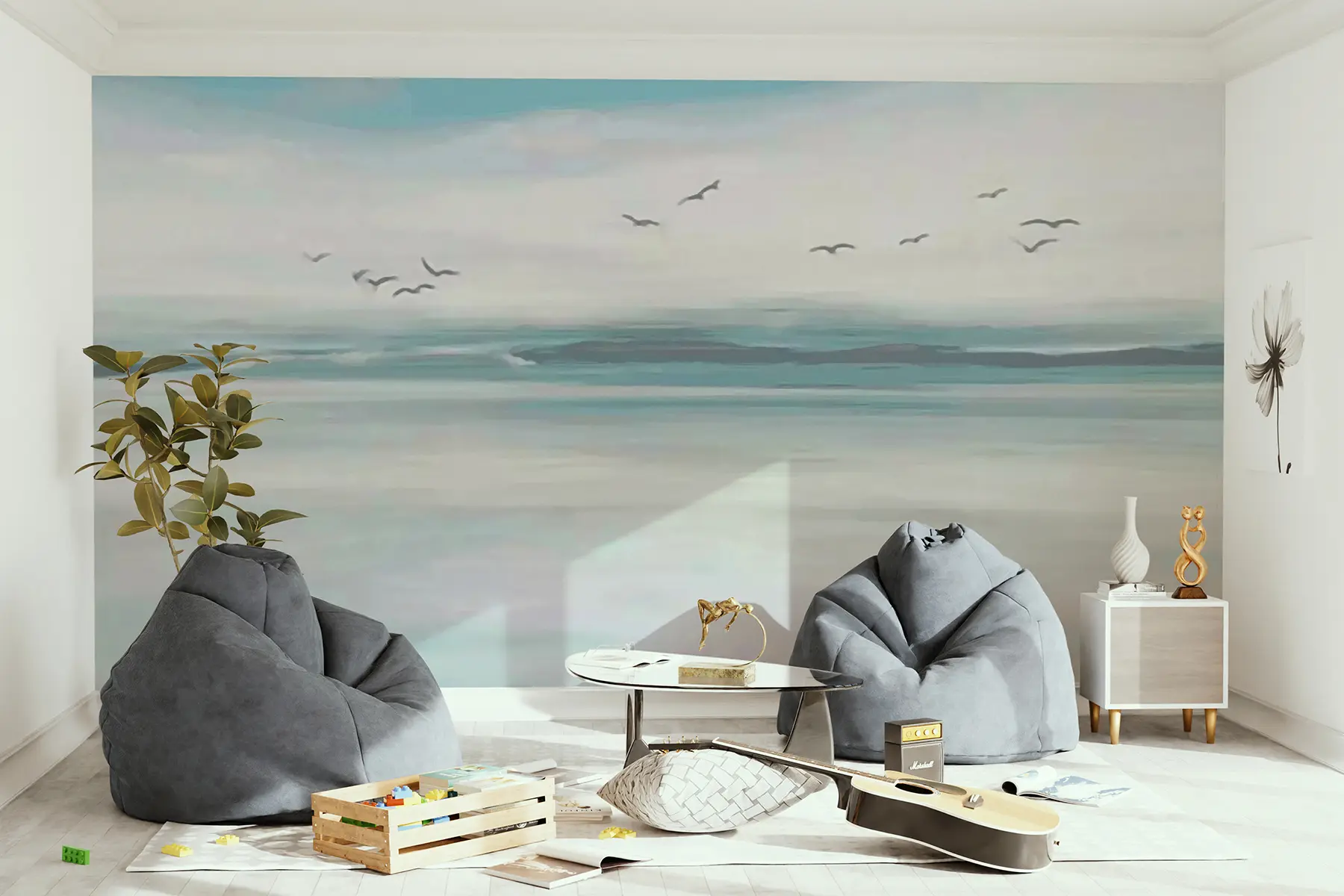 carta da parati Gabbiani sul mare nr. u05695