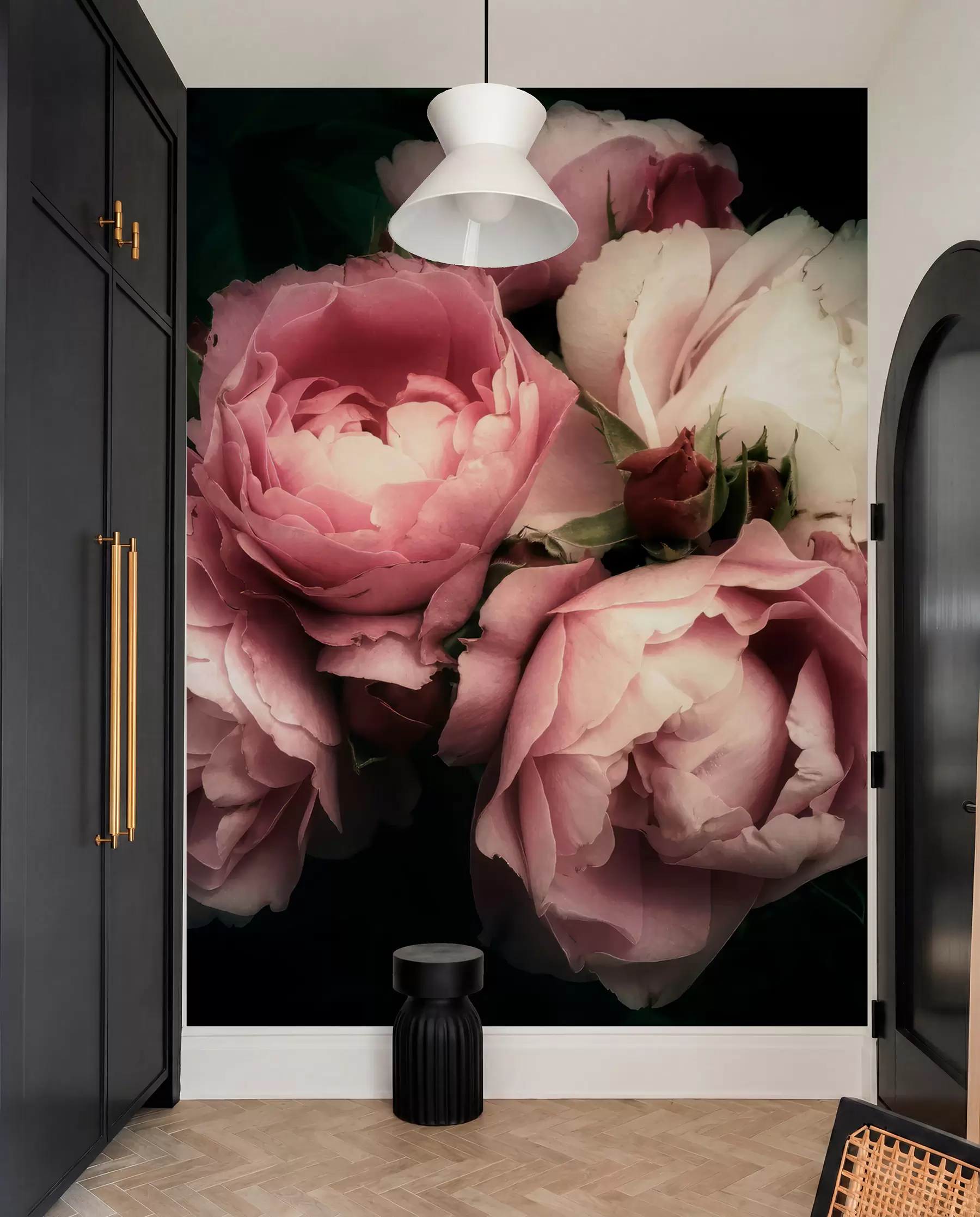 Carta da parati con rose Delicate peonie rosa n. u08062