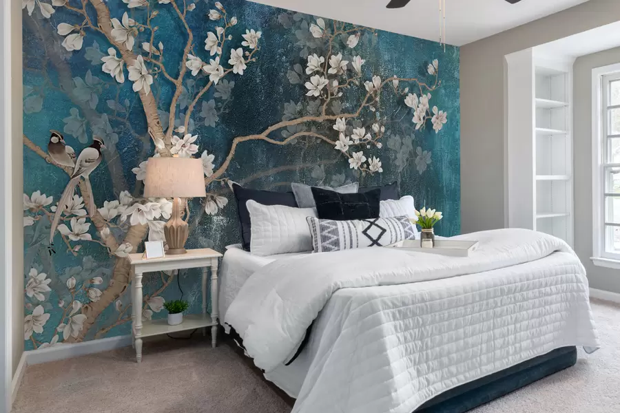 Carta da parati Floreale Rami e uccelli in fiore n. u12150