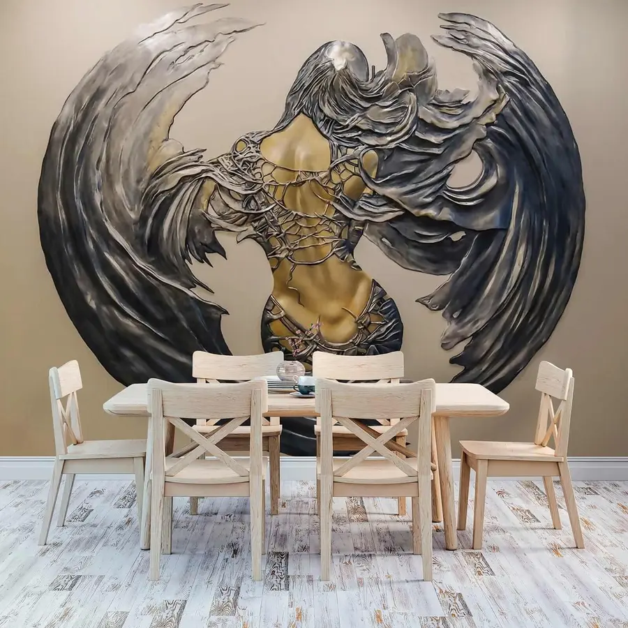 Carta da parati 3D Dorso alato di un angelo caduto 
