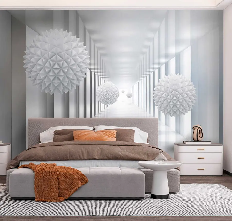 Carta da parati 3D Palle nel tunnel 