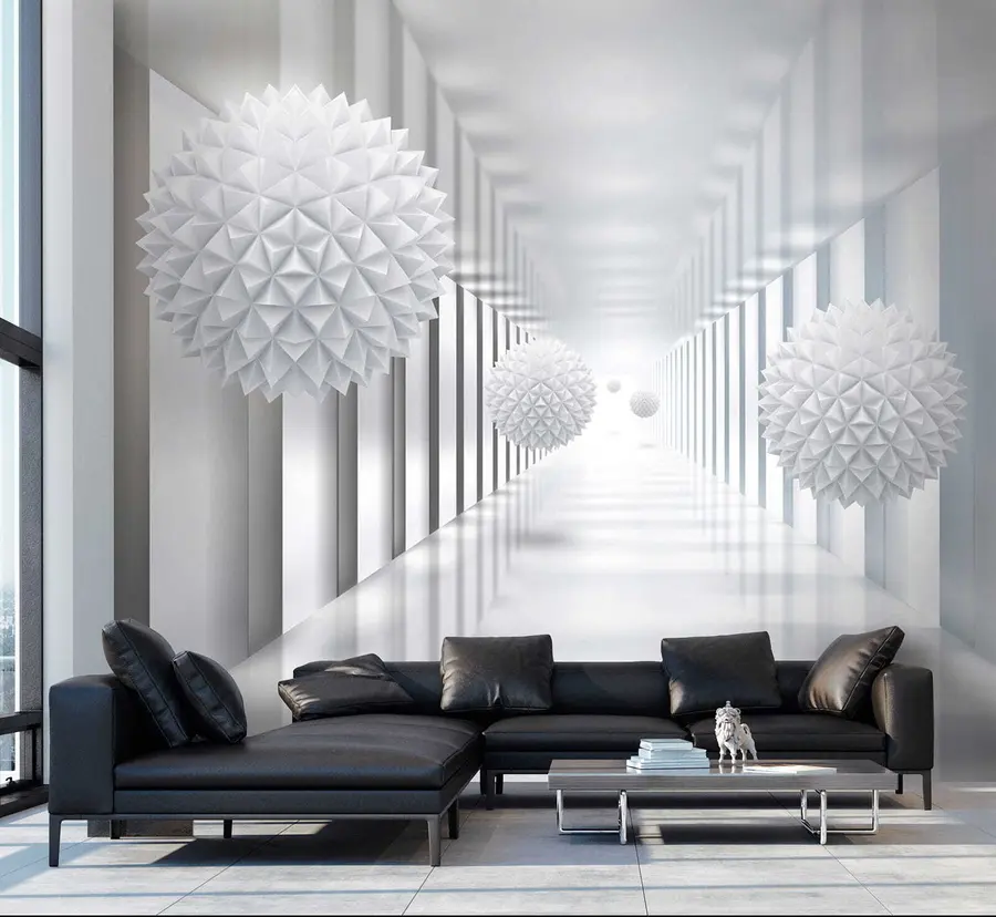 Carta da parati 3D Palle nel tunnel 