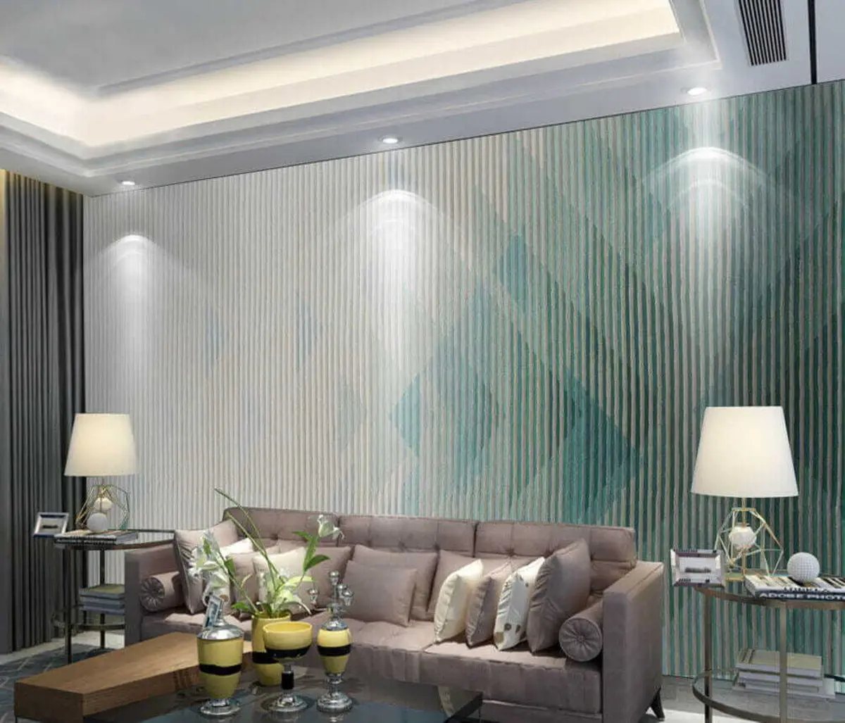 carta da parati Gradiente della linea di menta nr. u29152