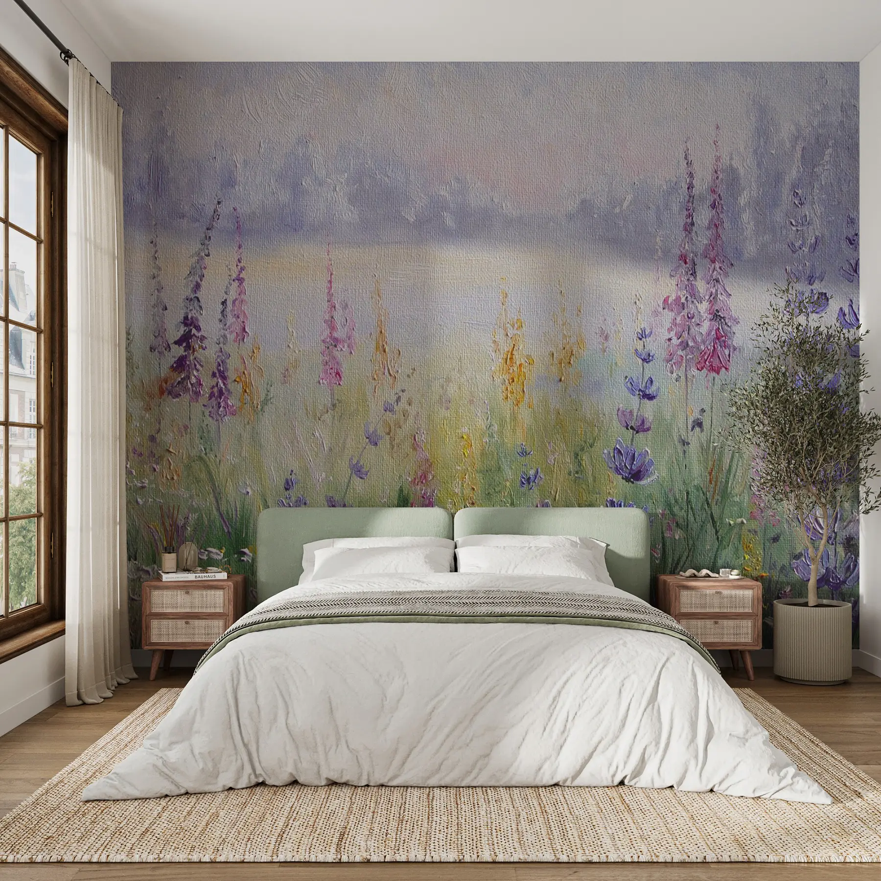 Carta da parati Floreale Prato fiorito, dipinto ad olio n. u30067