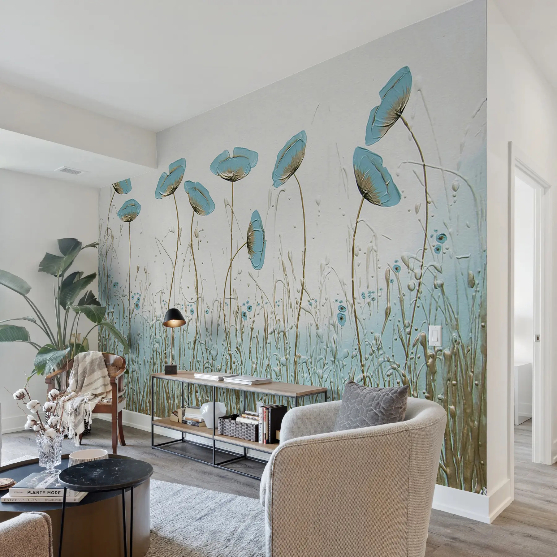 Carta da parati Floreale Papaveri. Dipinti ad olio n. u34867