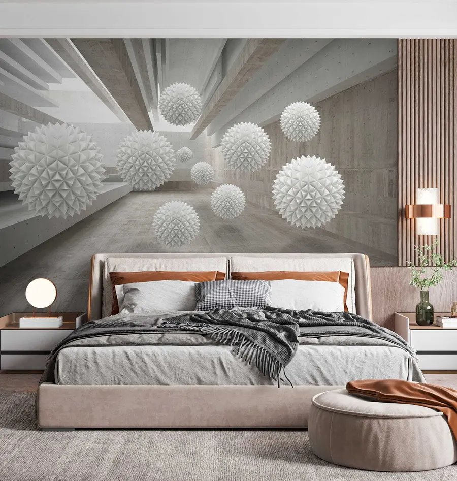 Carta da parati 3D Sfere che fluttuano nell'aria 