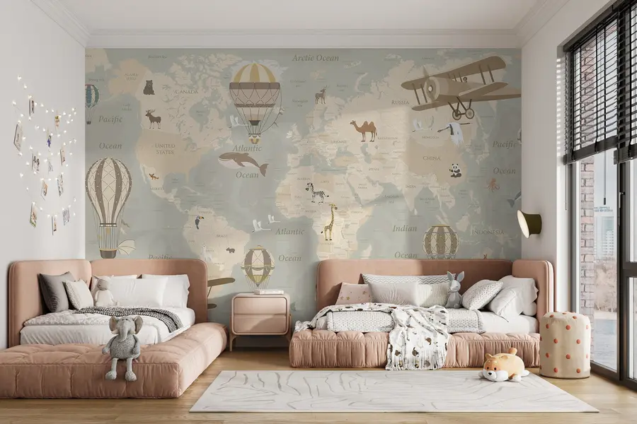 Zaino Mappa Del Mondo Animale Per Bambini 3-8 Anni – Personalizzabile, Leggero Con Fischietto Di Sicurezza, Multicolore