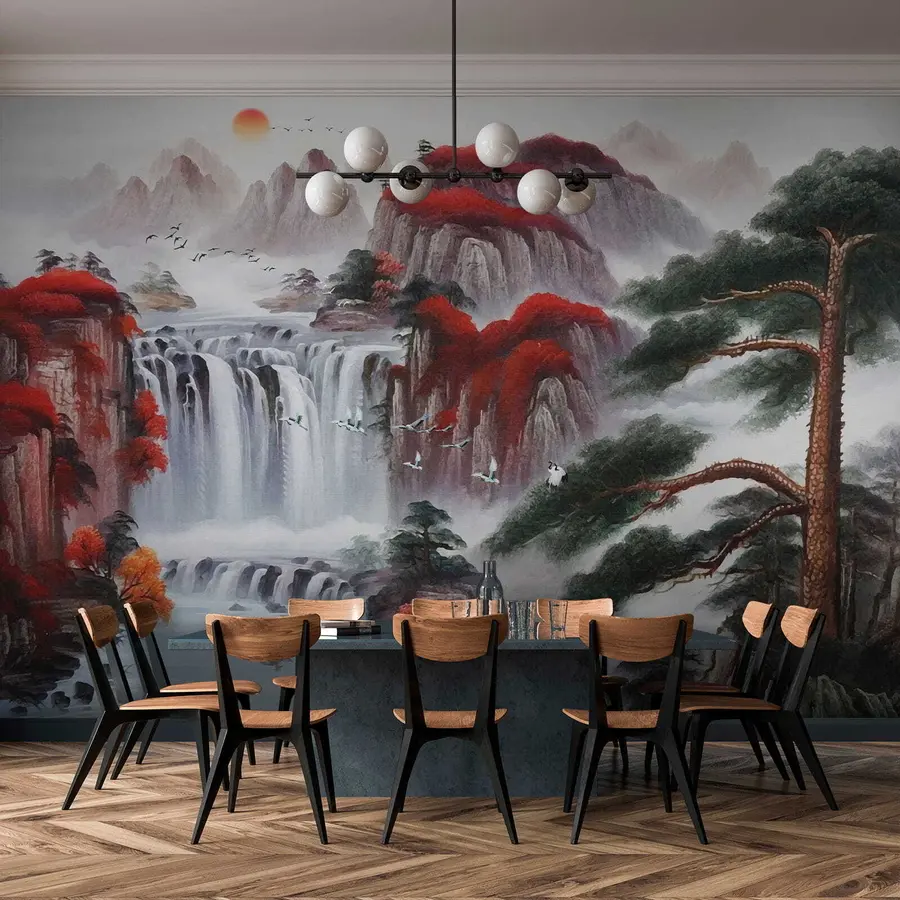 carta da parati Cascata in stile giapponese nr. u36222