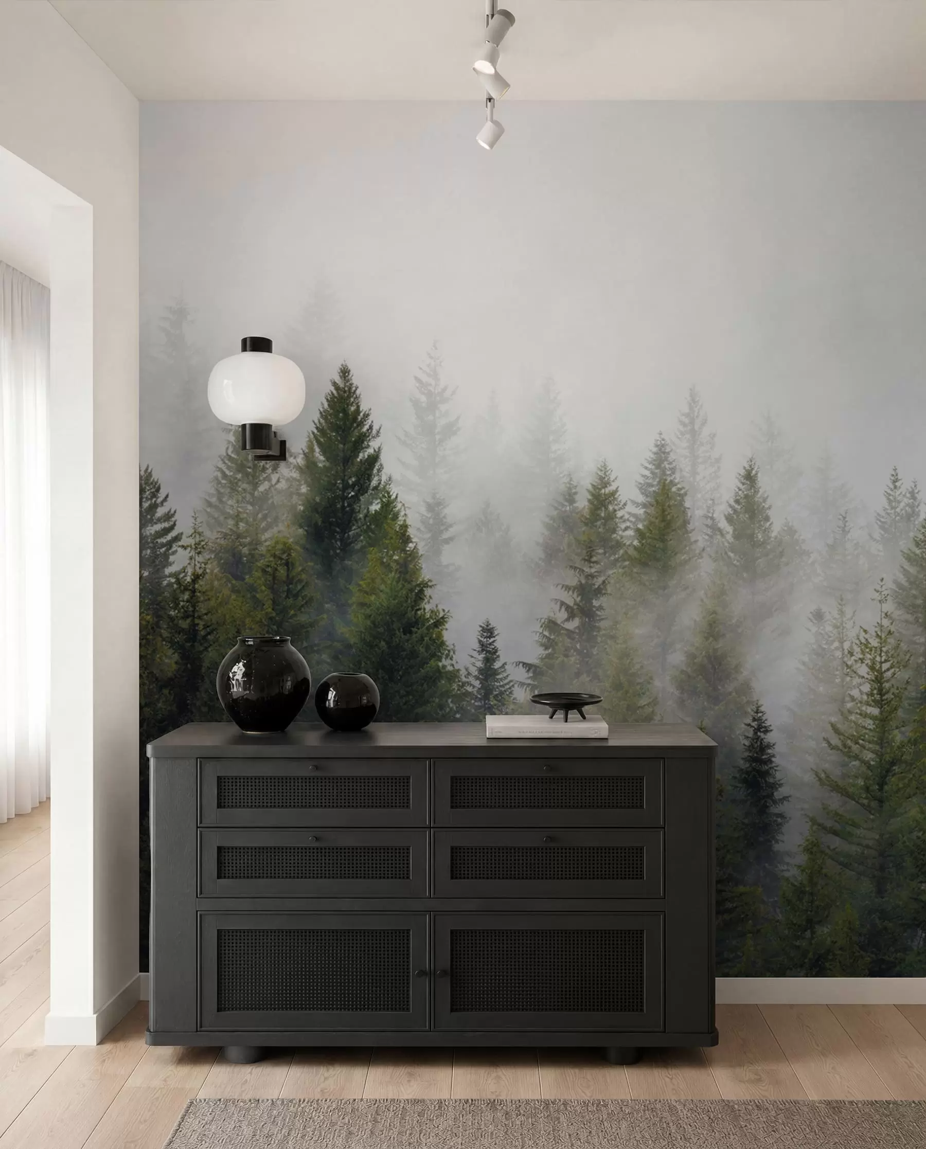 Carta da parati Foresta Nebbiosa Foresta nella nebbia n. u37073