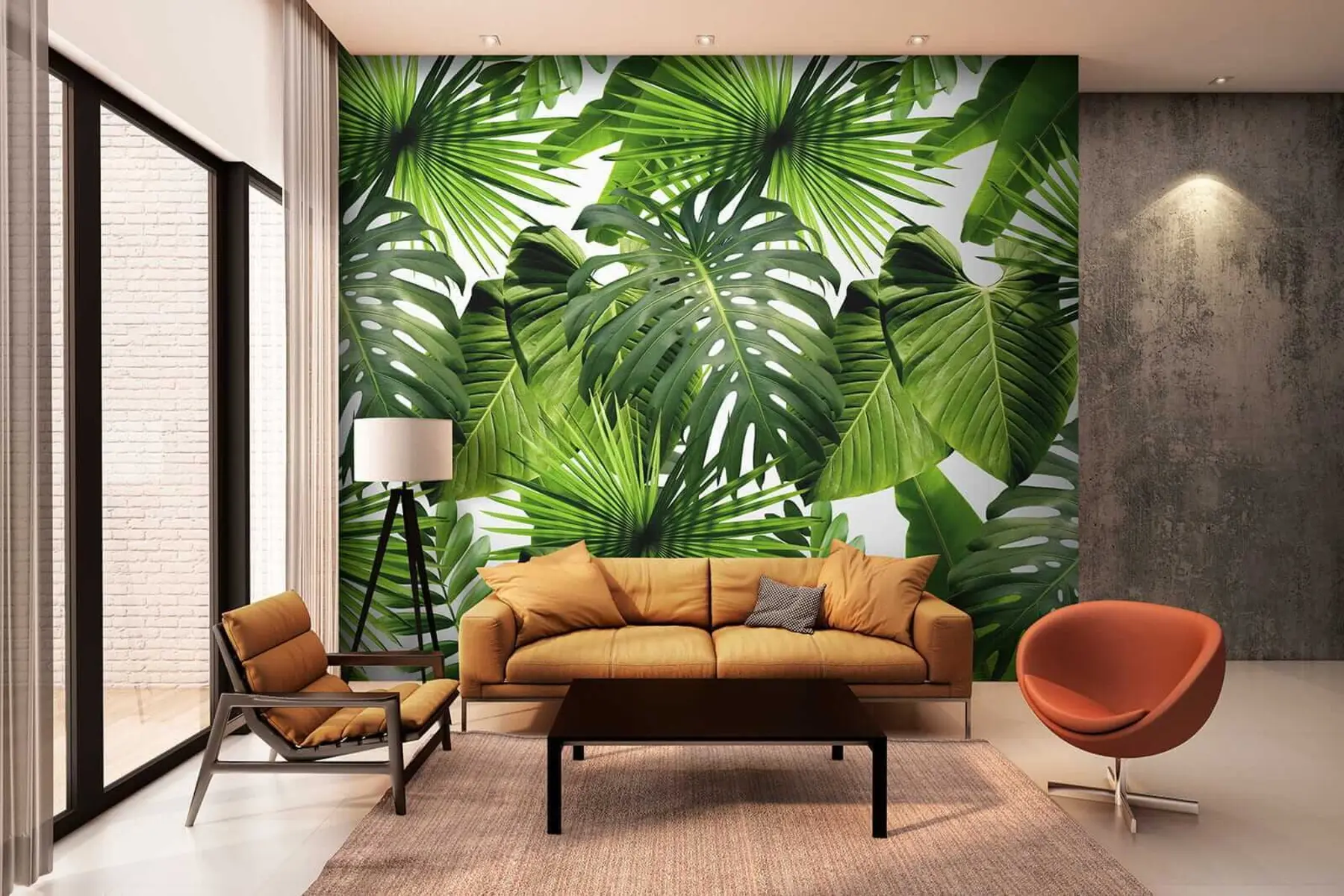 Carta da parati nature Verdi tropicali 