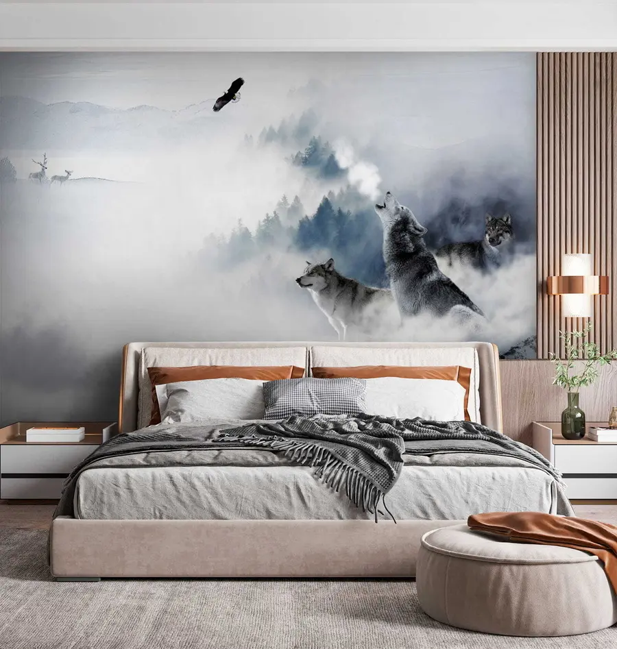 carta da parati Lupi nella foresta nr. u42161