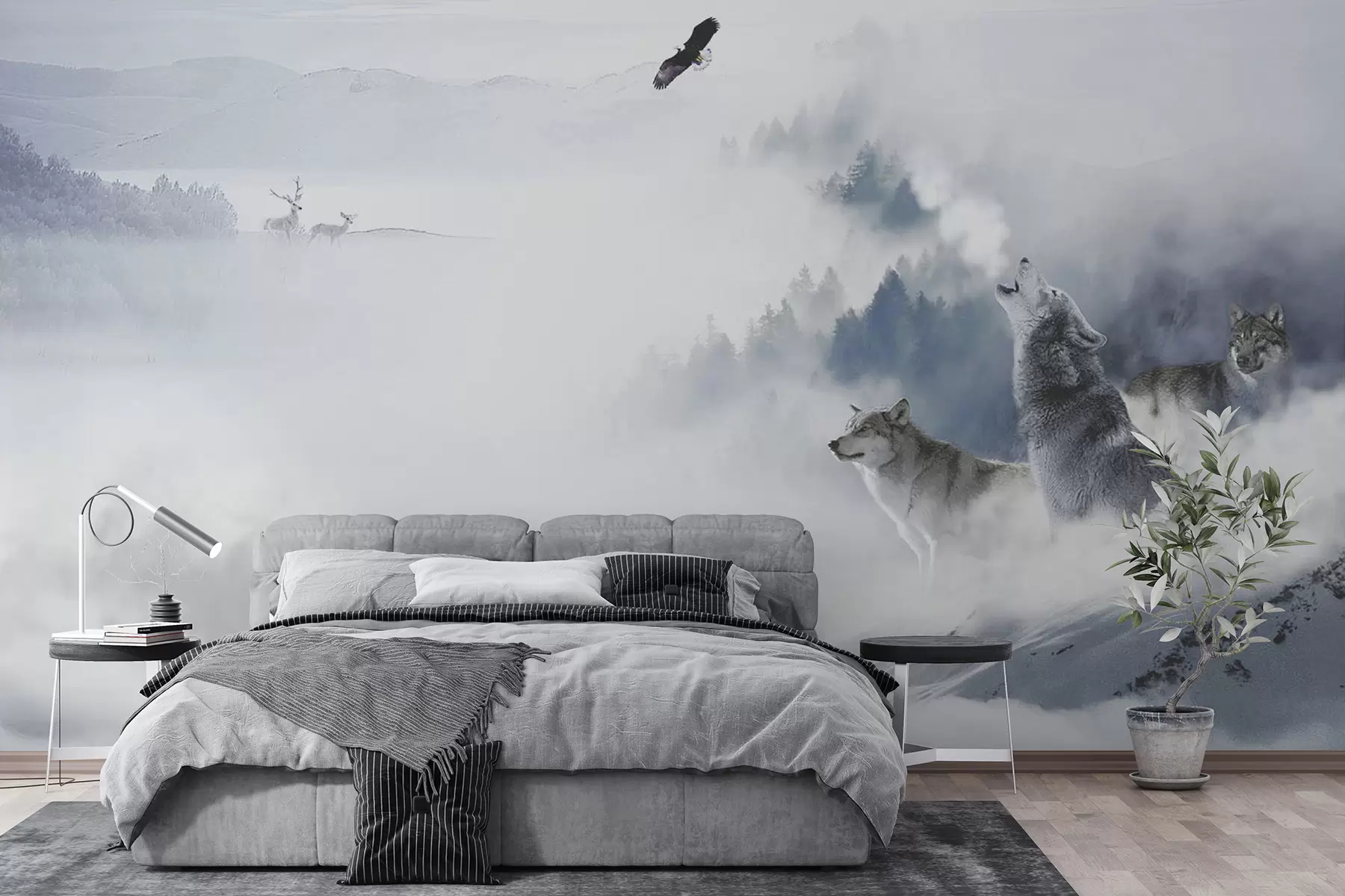 carta da parati Lupi nella foresta nr. u42161