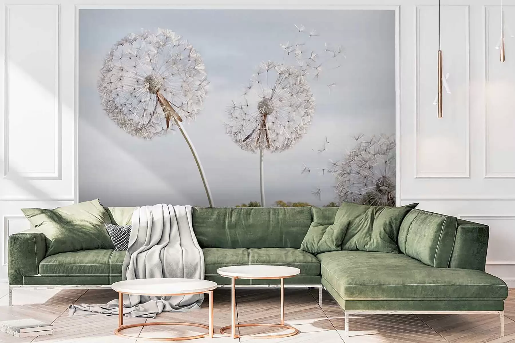 Carta da parati Floreale grandi denti di leone n. u44628