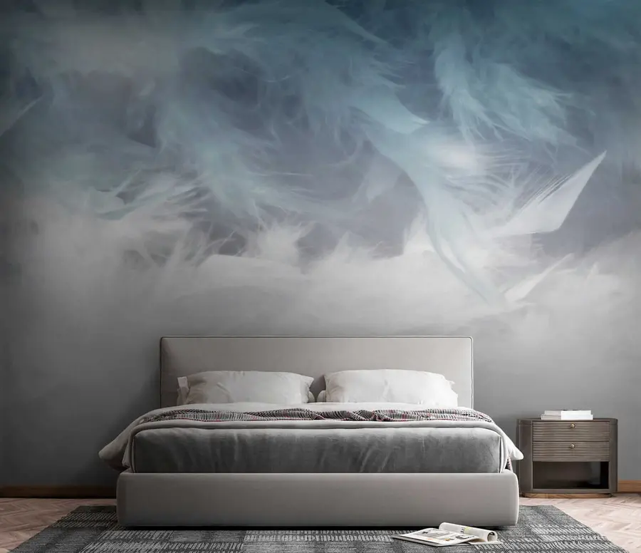 carta da parati Piume blu nr. u47764