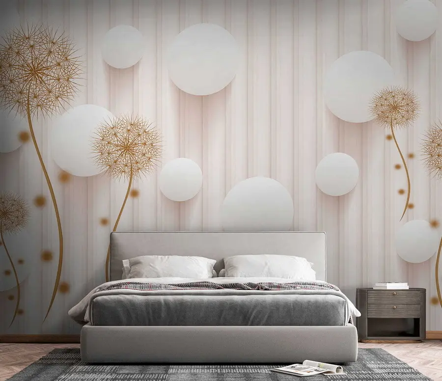 Carta da parati Floreale Palle e denti di leone n. u52503