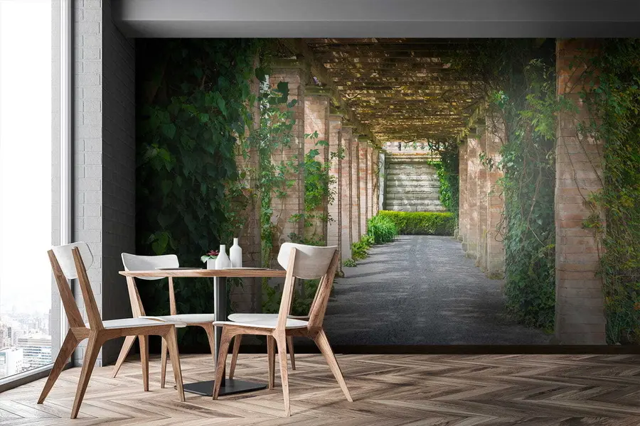 Carta da parati che aumenta lo spazio Cortile italiano