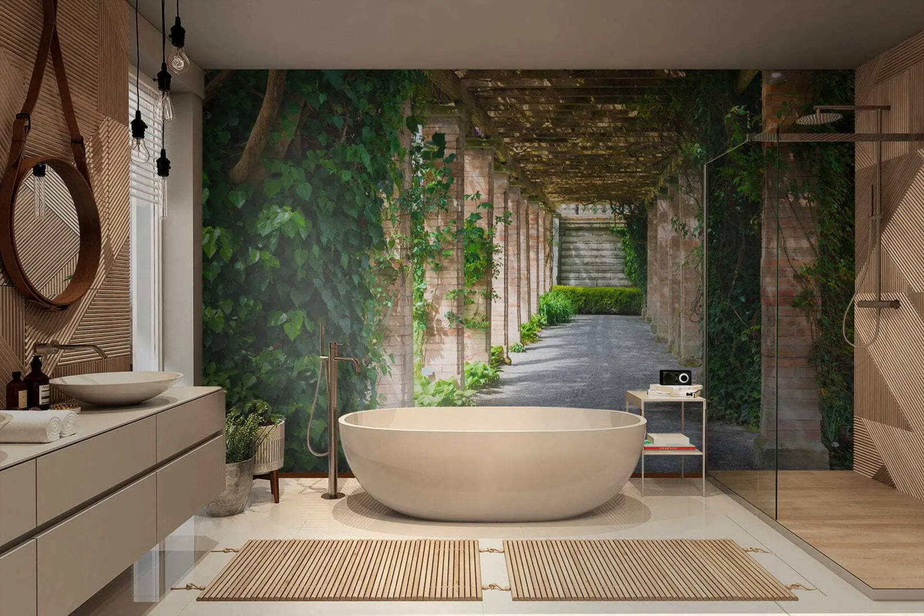 Carta da parati che aumenta lo spazio Cortile italiano