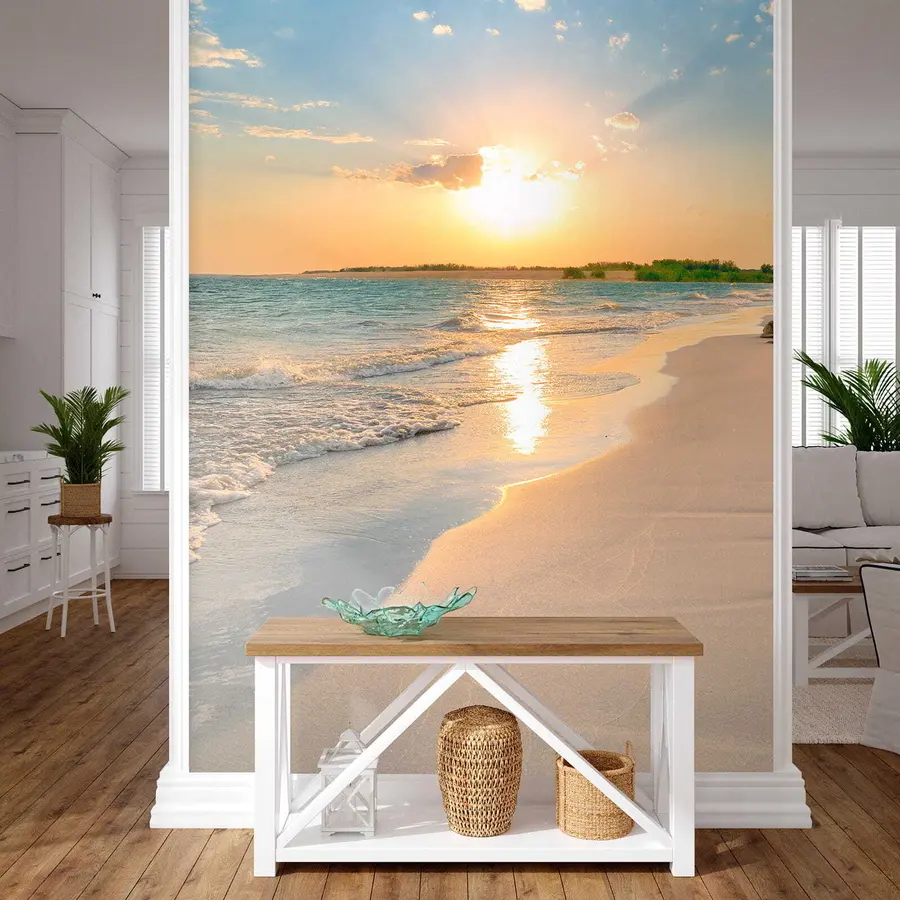 Carta da parati Mare Tramonto sulla costa del mare