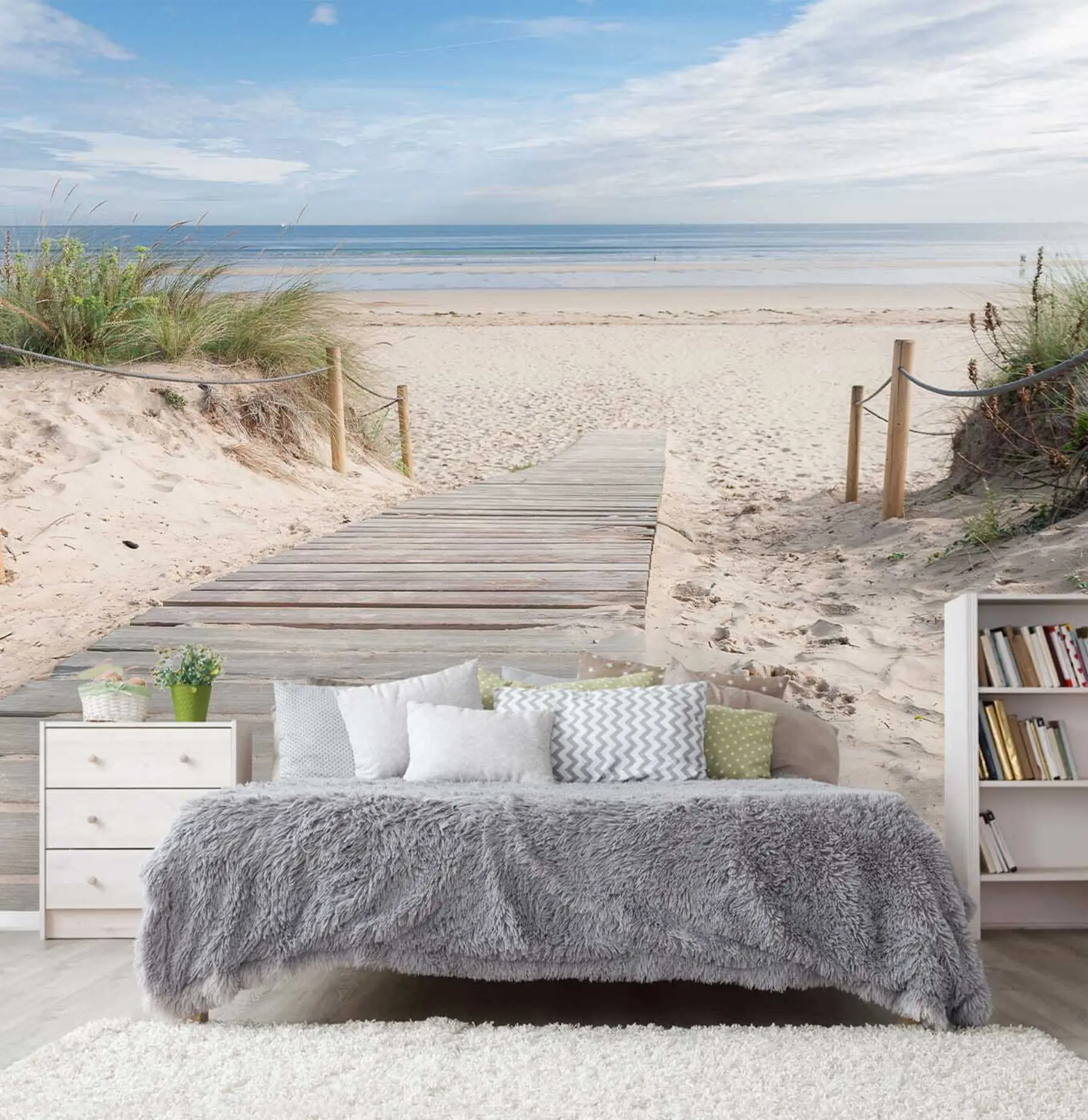 Carta da parati nature Percorso per la spiaggia sabbiosa 