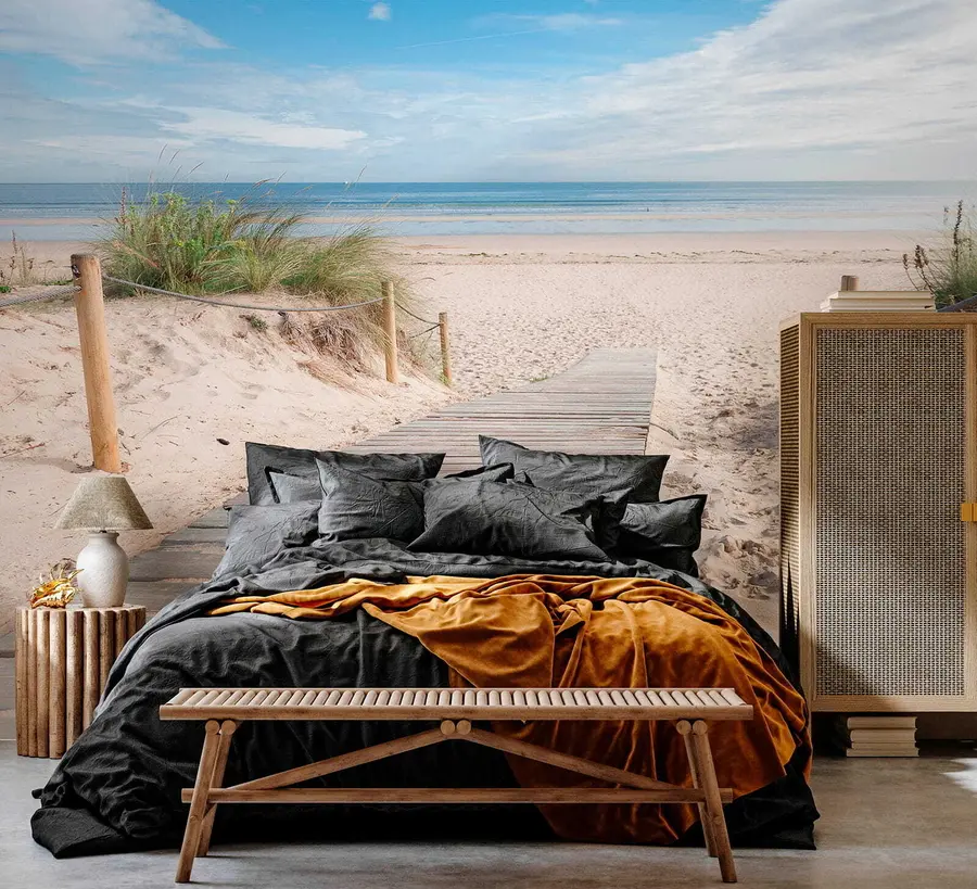 Carta da parati nature Percorso per la spiaggia sabbiosa 