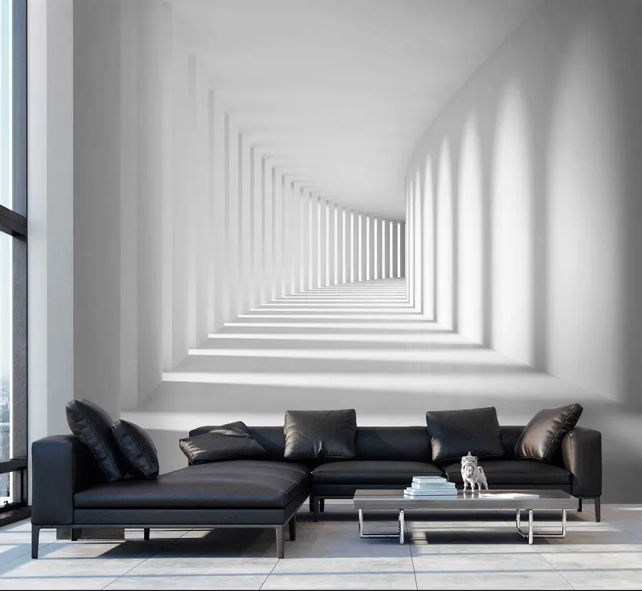 Carta da parati che aumenta lo spazio Ombre nel tunnel