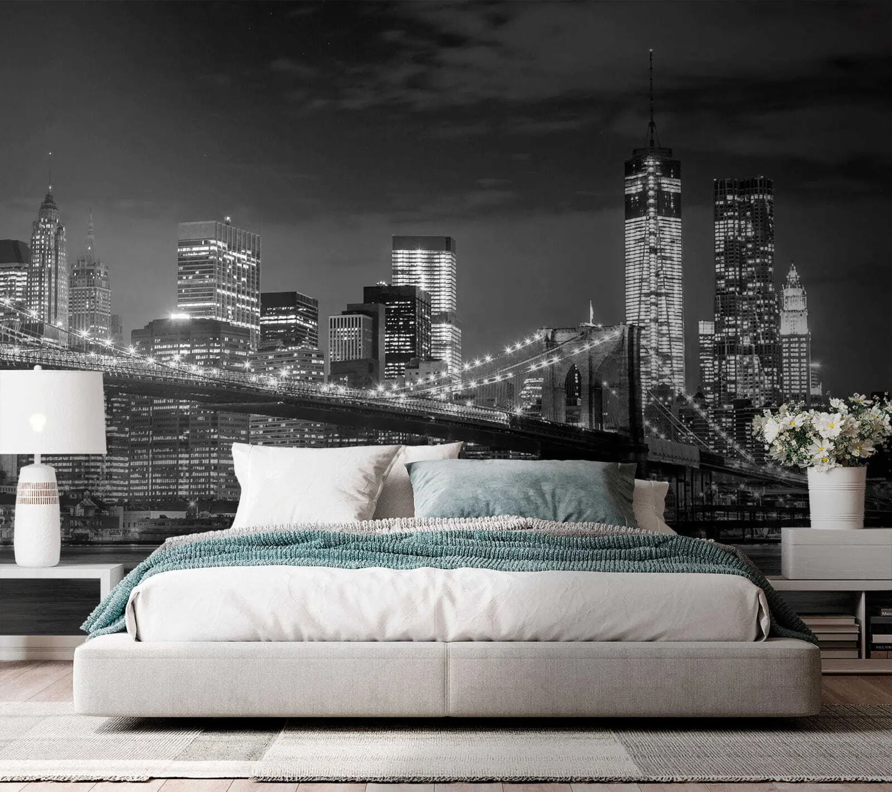 Carta da parati con la vista di città Città notturna 