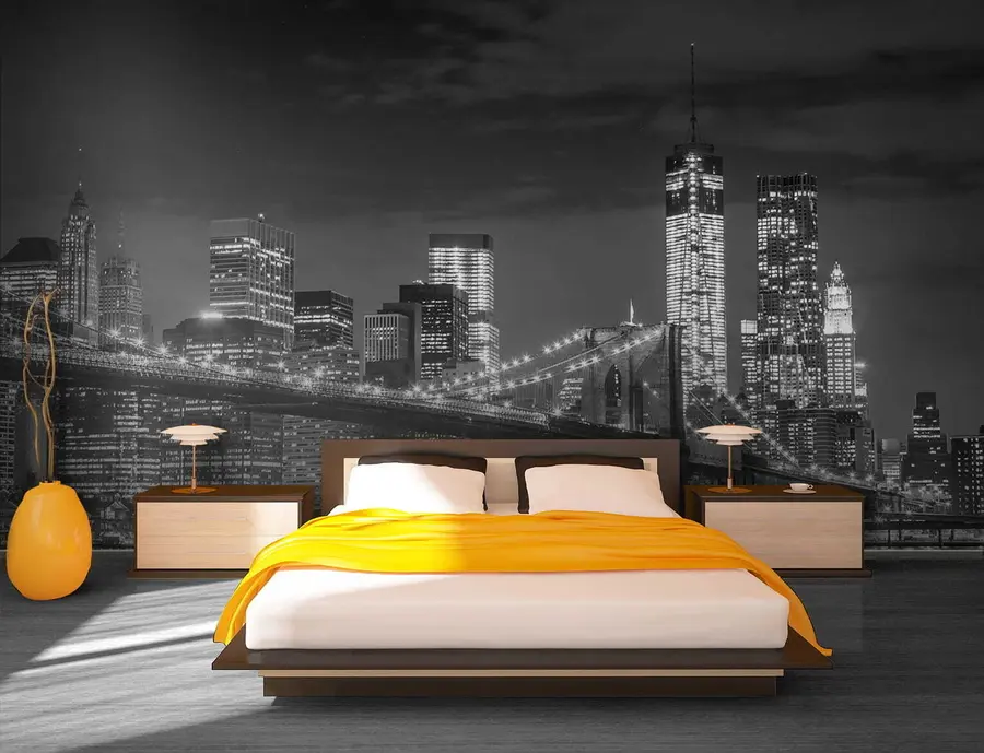 Carta da parati con la vista di città Città notturna 