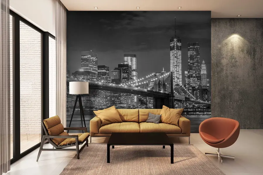 Carta da parati con la vista di città Città notturna 