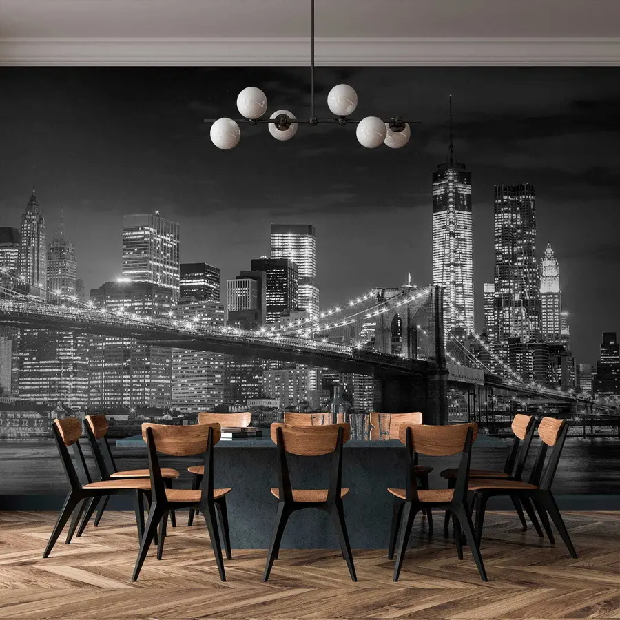 Carta da parati con la vista di città Città notturna 