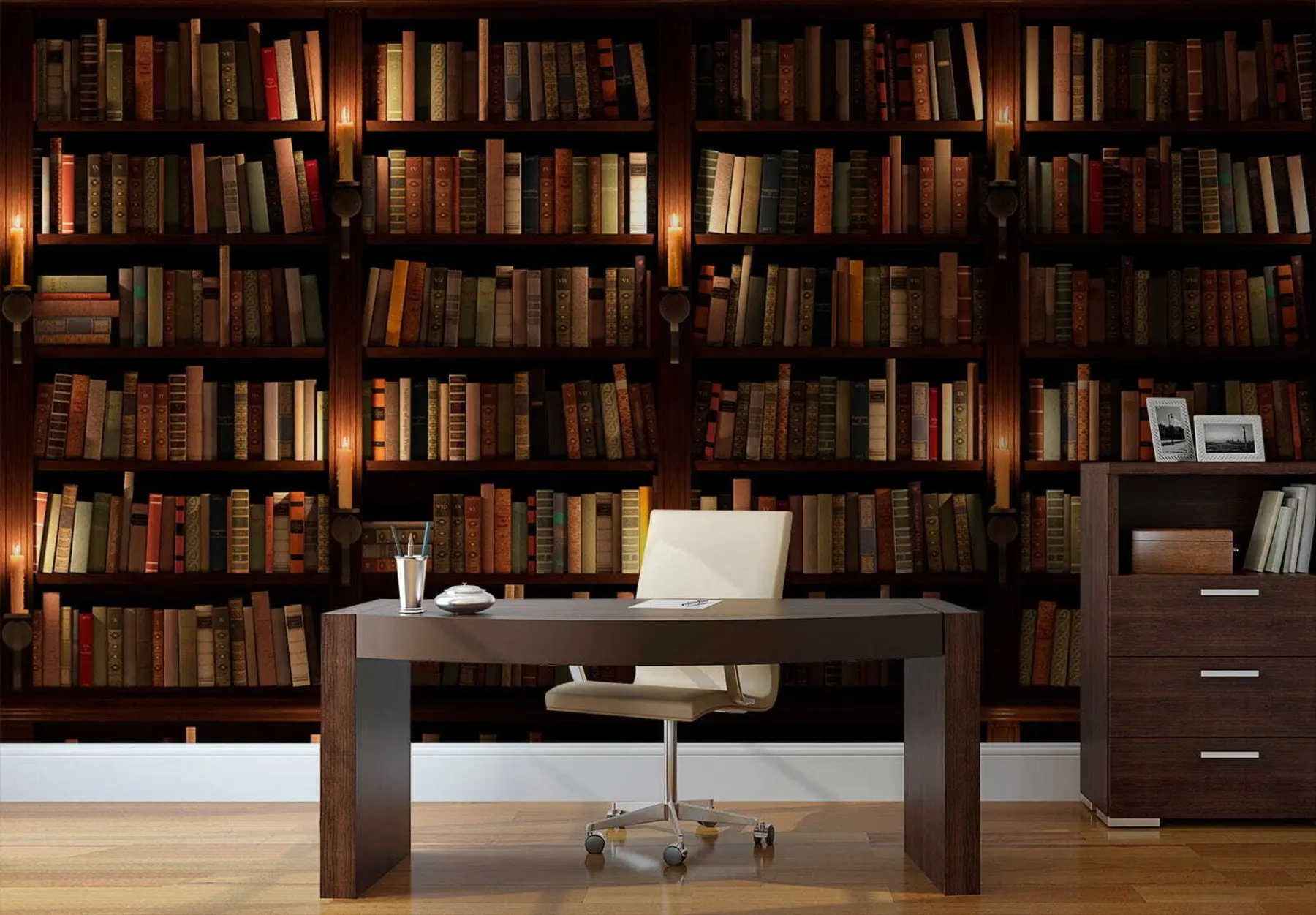 Carta da parati che aumenta lo spazio Libreria