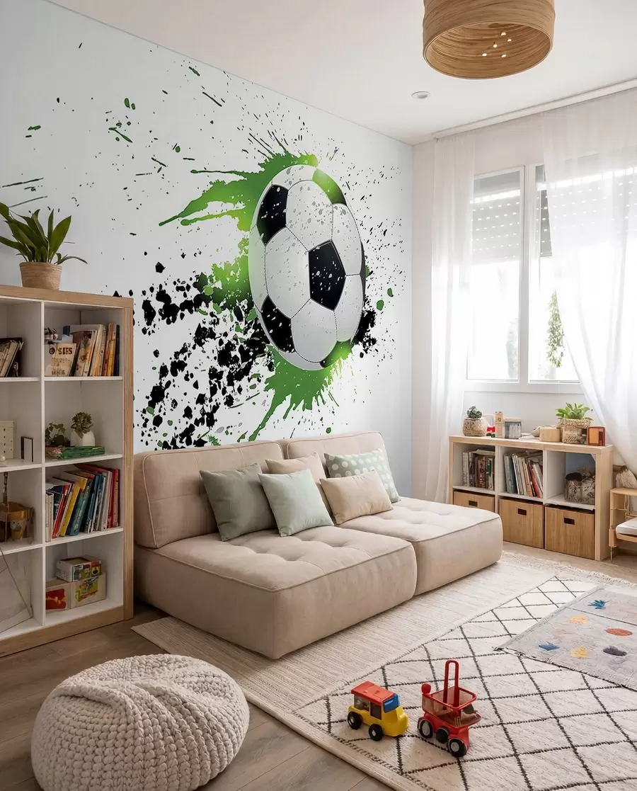 carta da parati Calcio in scie verdi nr. u57431
