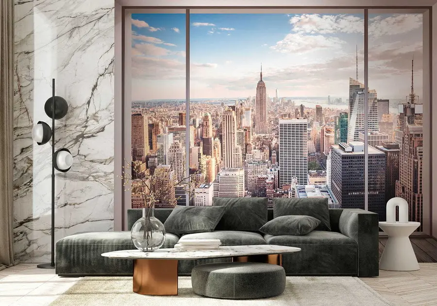 Carta da parati Finestre Veduta di New York