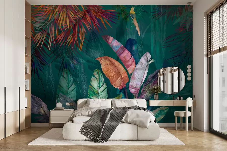 Carta da parati nature Foglie di banana luminose 