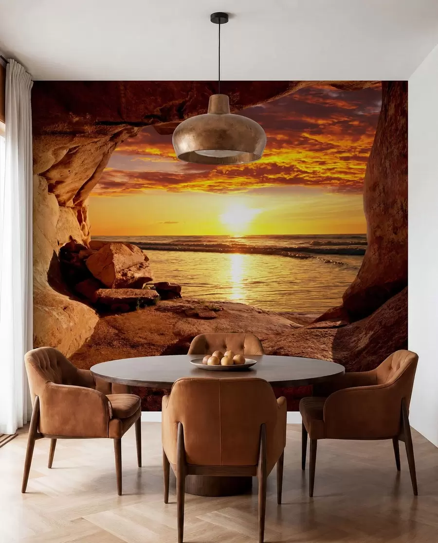 Carta da parati nature Tramonto tra le rocce 
