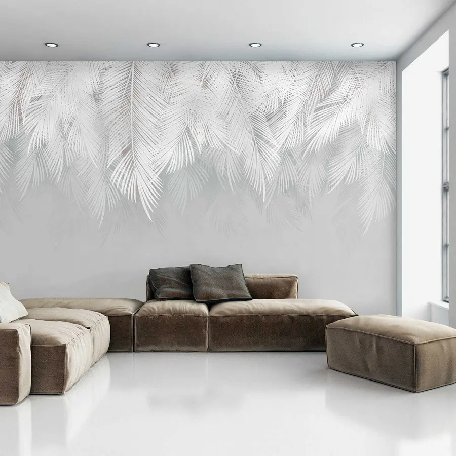 Carta da parati Tropici della Foresta Rami di palma pendenti n. u60201