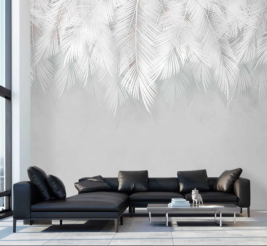 Carta da parati Tropici della Foresta Rami di palma pendenti n. u60201