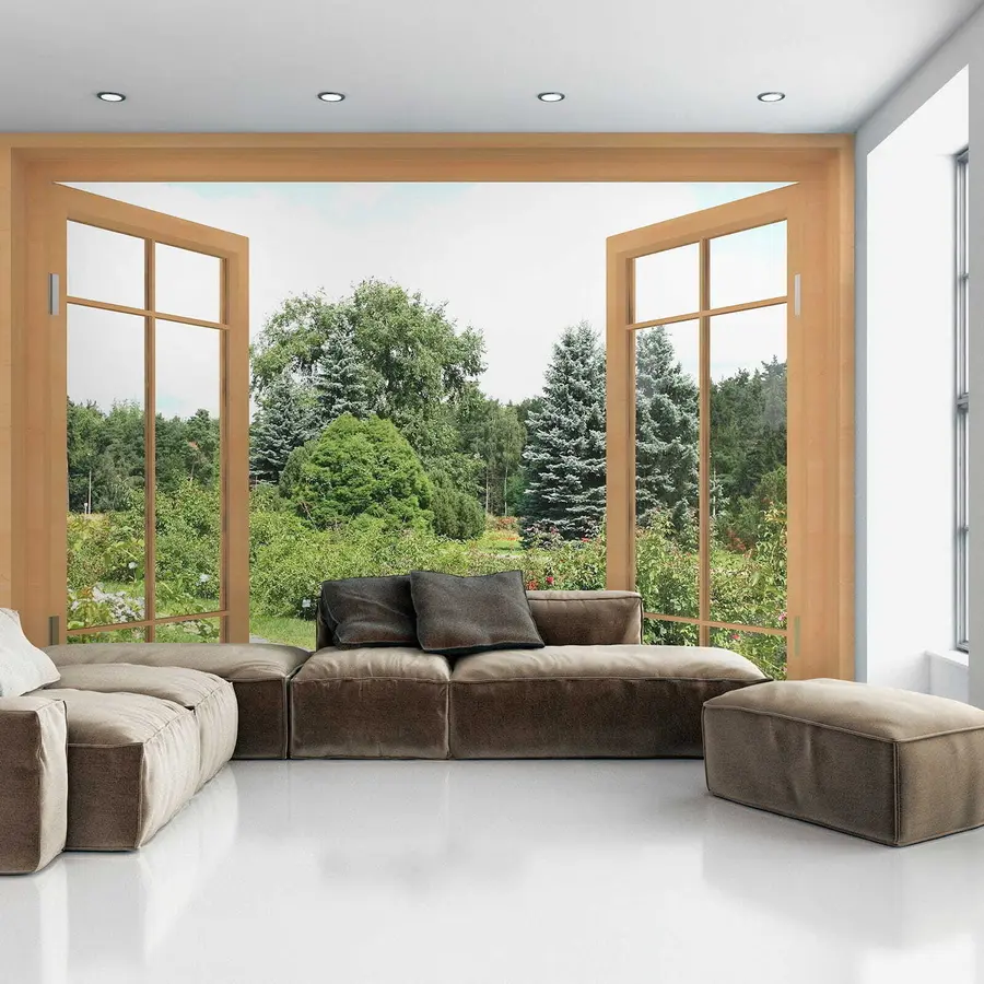 Carta da parati Finestre Vista dalla finestra sulla foresta