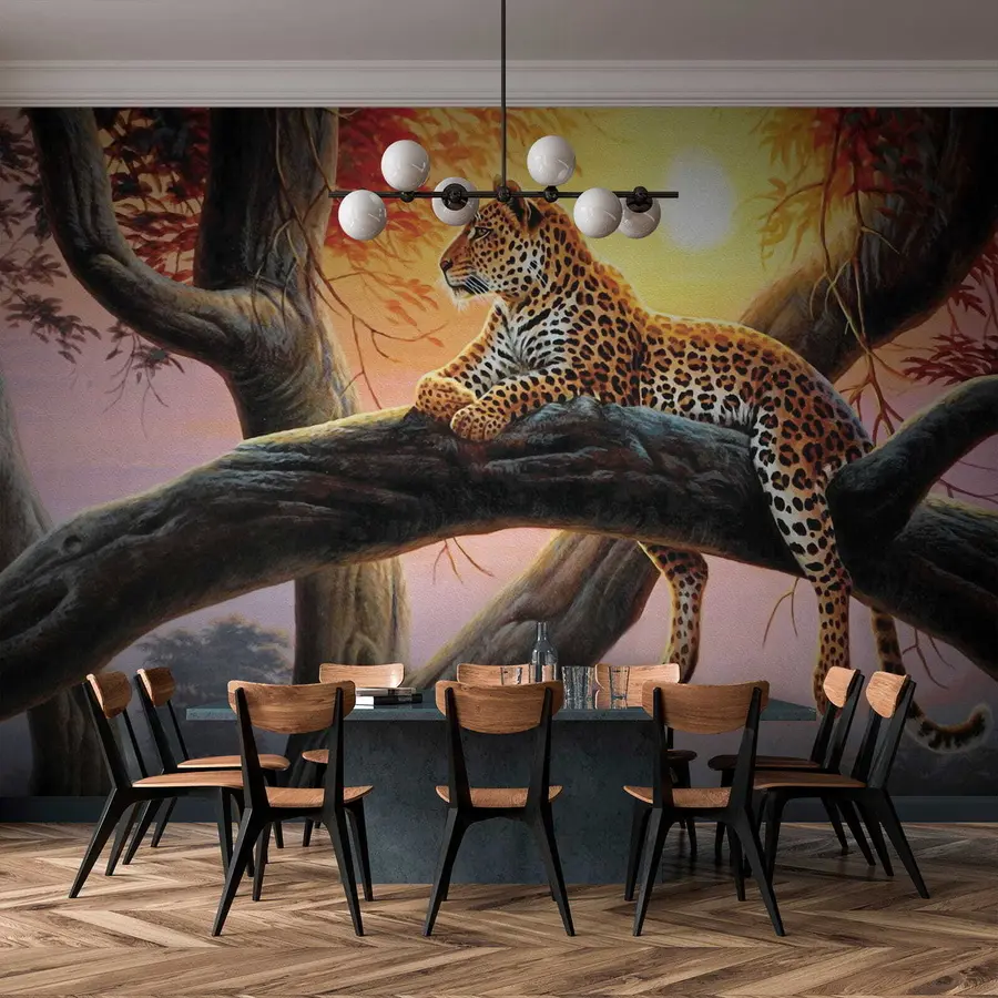 carta da parati Leopardo su un albero nr. u62925