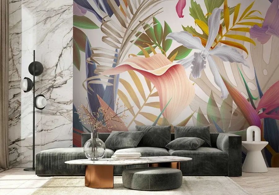 carta da parati Piante tropicali luminose nr. u67199