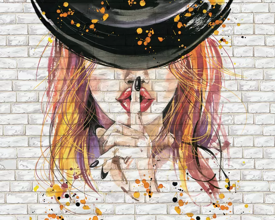 carta da parati Ragazza con acquerelli nr. u67648