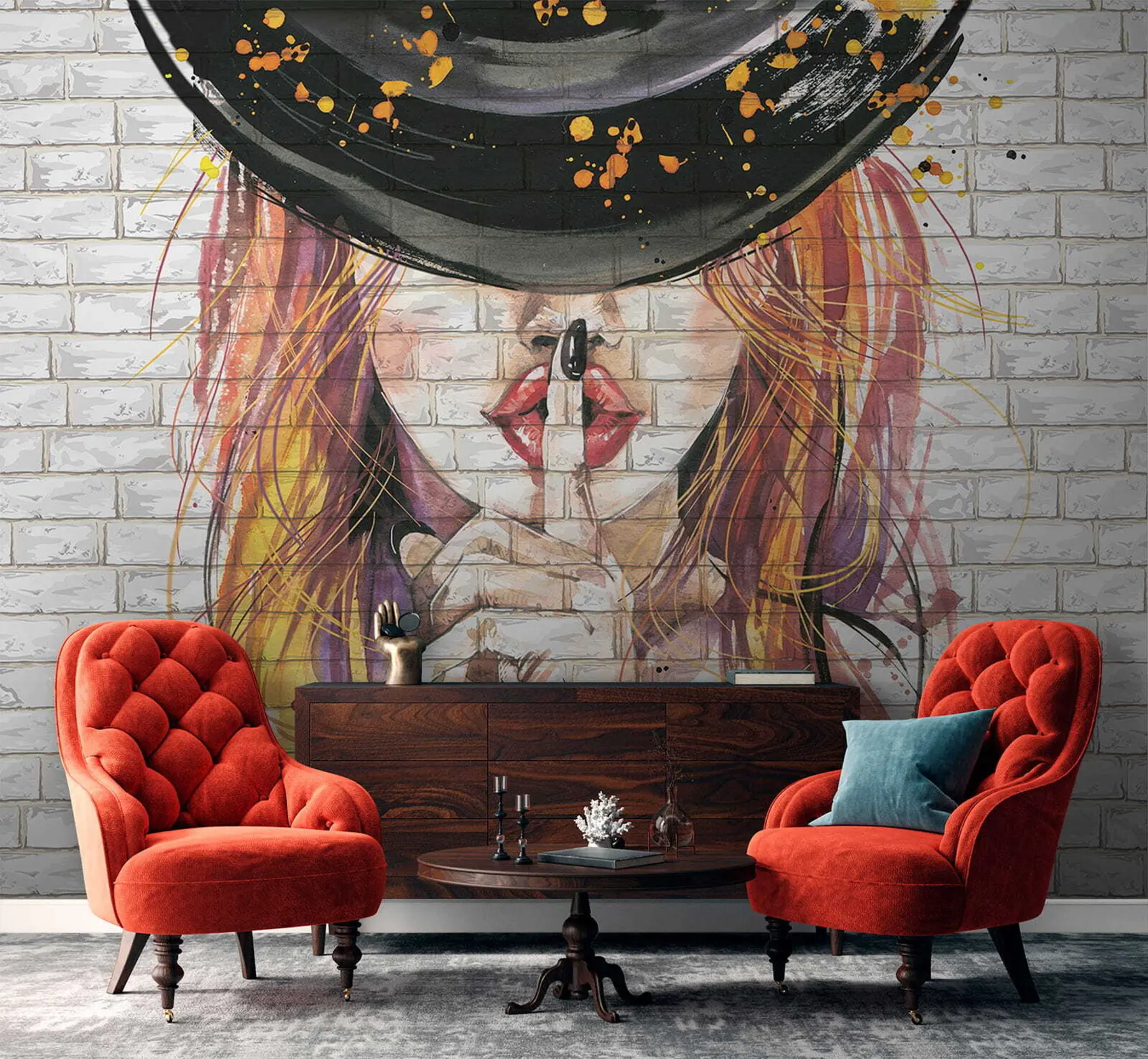 carta da parati Ragazza con acquerelli nr. u67648