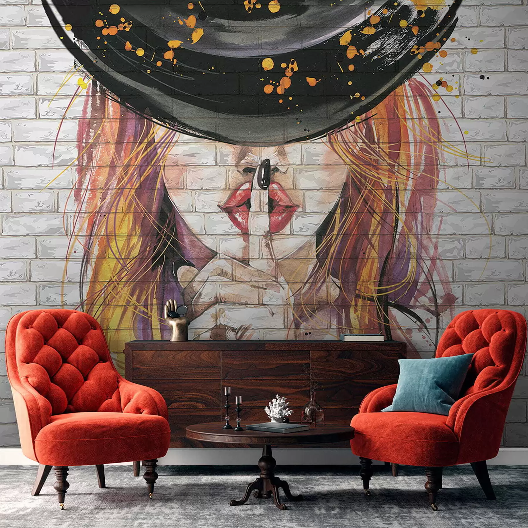 carta da parati Ragazza con acquerelli nr. u67648