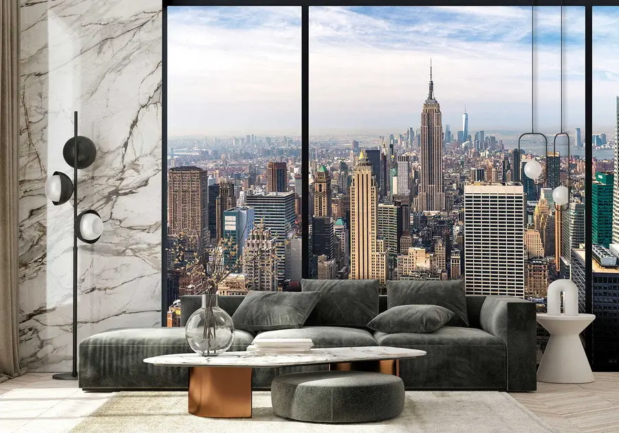 Carta da parati con la vista di città Vista della città 